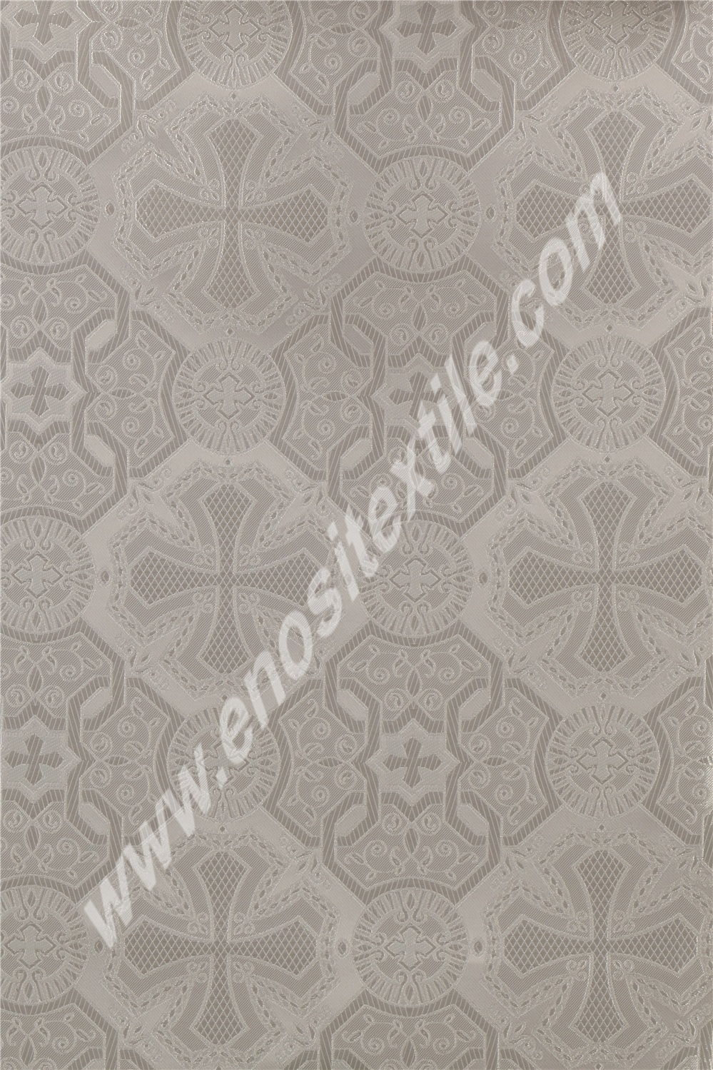 KL-002 White-Silver Brocade Fabrics